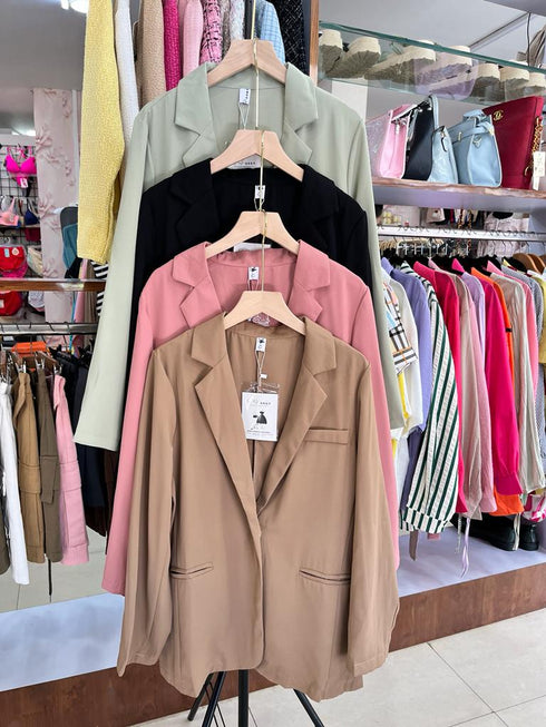 Solid Color Single Breasted Blazer